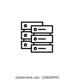 Ilustración vectorial de icono de base de datos. signo y símbolo de base de datos