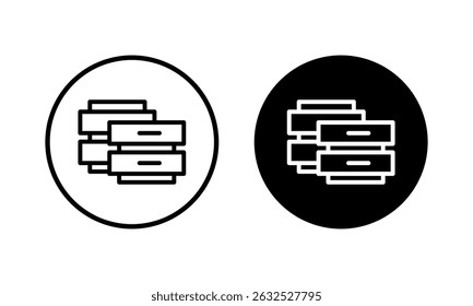 Vektorgrafik des Datenbanksymbols. Datenbankzeichen und -symbol
