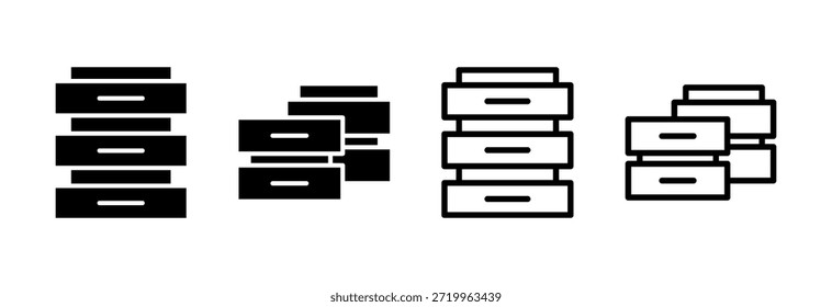 Ilustración vectorial del icono de la base de datos. signo y símbolo de la base de datos