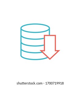 database icon vector illustration two color line style design. isolated on white background