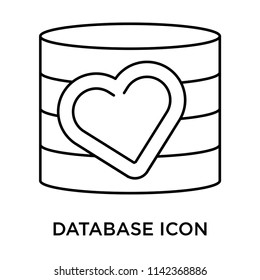 Database icon vector isolated on white background for your web and mobile app design, Database logo concept