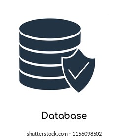 Database icon vector isolated on white background, Database transparent sign , symbols or elements in filled style