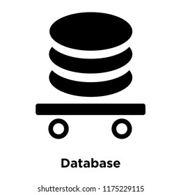 Database icon vector isolated on white background, logo concept of Database sign on transparent background, filled black symbol