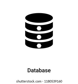 Database icon vector isolated on white background, logo concept of Database sign on transparent background, filled black symbol