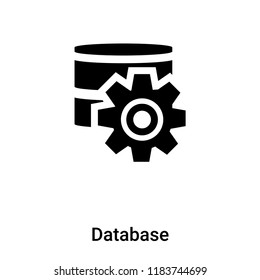 Database icon vector isolated on white background, logo concept of Database sign on transparent background, filled black symbol