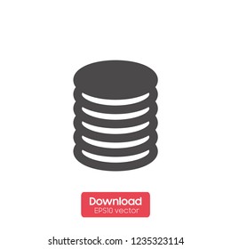 Database icon vector isolated on white background, logo concept of Database sign on transparent background, filled black symbol