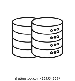 Database icon vector isolated on white background.