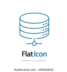 Database icon vector. Server icon isolated on white background.