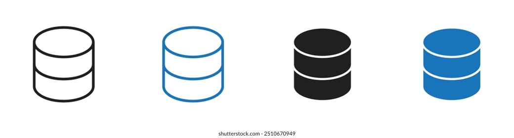 Ícone do banco de dados Definição do contorno do vetor
