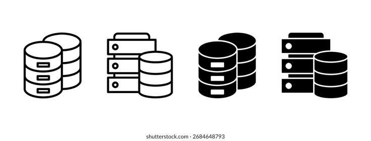 Datenbanksymbol, Vektor. Datenbankzeichen und -symbol