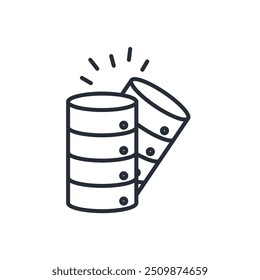 database icon. vector.Editable stroke.linear style sign for use web design,logo.Symbol illustration.