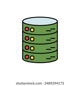 database icon with white background vector stock illustration