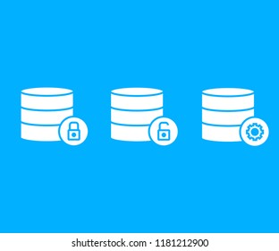 database icons in blue background