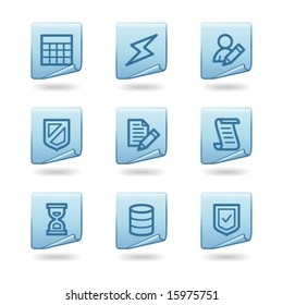 Database icons, blue sticker series