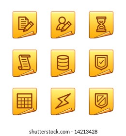 Database icons, gold sticker series
