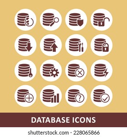 Database icons for internet