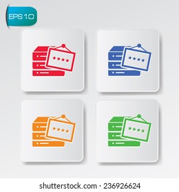 Database icons on buttons,clean vector