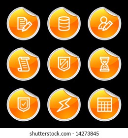 Database icons, orange circle sticker series