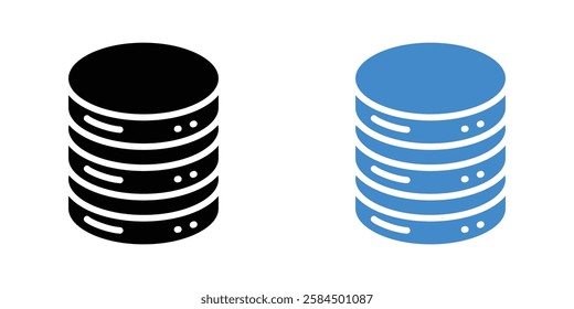 Database icons pack in black and colored version