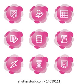 Database icons, pink flower series