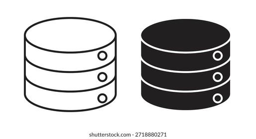 Database icons set isolated on white background flat vector illustration.