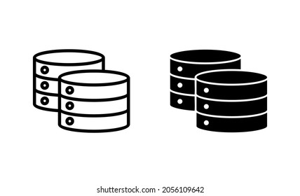 Database icons set. database sign and symbol