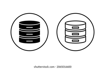 Database icons set. database sign and symbol
