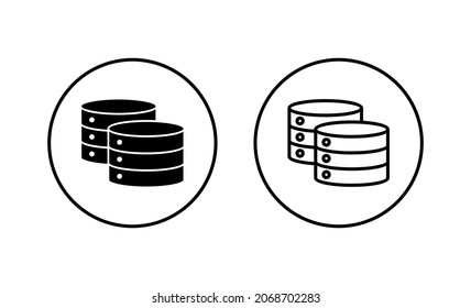 Database icons set. database sign and symbol
