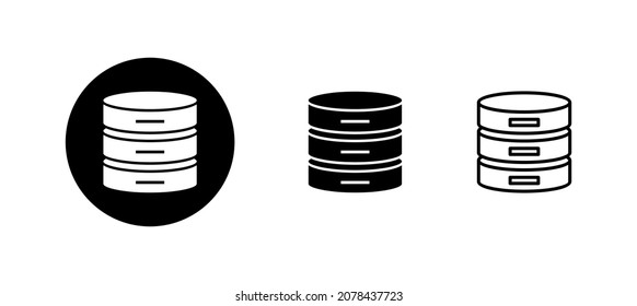 Conjunto de iconos de base de datos. signo y símbolo de base de datos