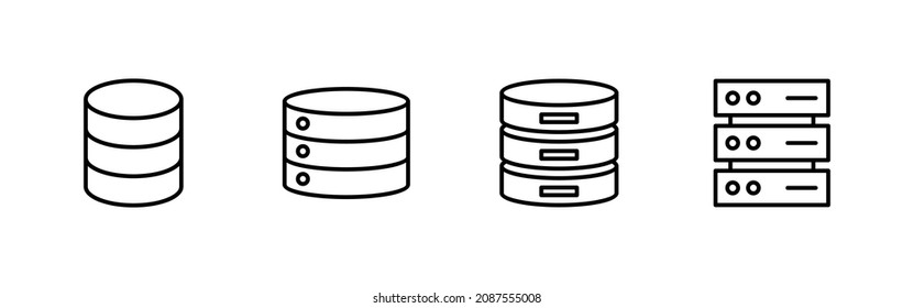 Database icons set. database sign and symbol