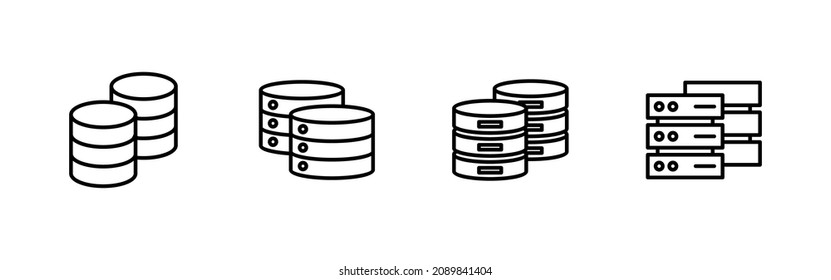 Database icons set. database sign and symbol