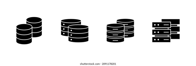 Database icons set. database sign and symbol