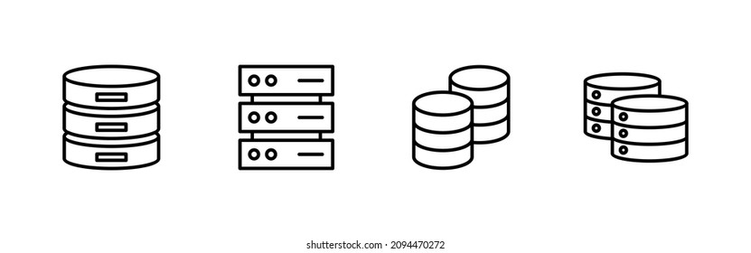 Database icons set. database sign and symbol