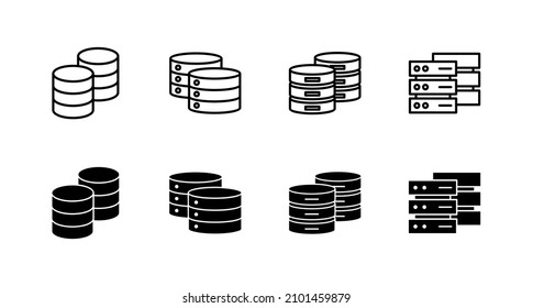 Datenbanksymbole gesetzt. Datenbankzeichen und -symbol