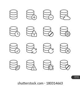 Database Icons set - Vector illustration