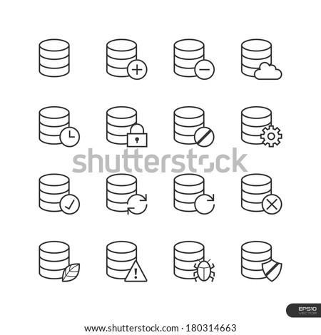 Database Icons set - Vector illustration