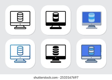 database icons with various design styles