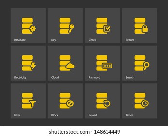 Database icons. Vector illustration.