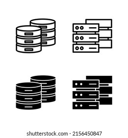 Vector de iconos de base de datos. signo y símbolo de base de datos