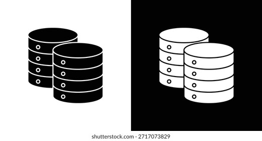 Iconos de base de datos de diseño de silueta de Vector. Ilustración de Diseño gráfico plano de Vector.