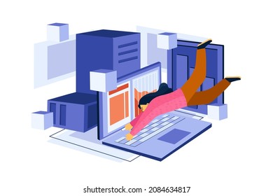 Database Illustration concept. Flat illustration isolated on white background