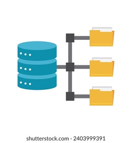 database illustration of server and folders vector isolated