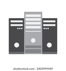 database illustration of server towers vector isolated