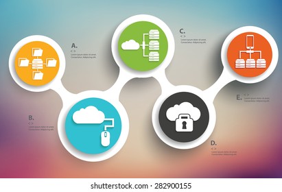 Database info graphic design, Business concept design. Clean vector.
