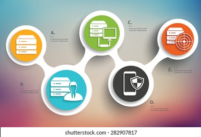 Database info graphic design, Business concept design. Clean vector.