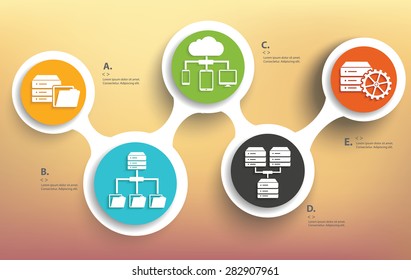 Database Info Graphic Design, Business Concept Design. Clean Vector.