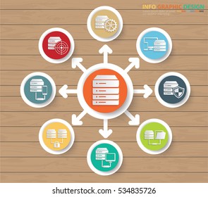 Database info graphic design,clean vector