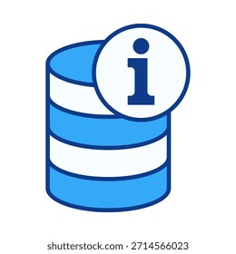 Ícone de informações do banco de dados para registros detalhados, entradas informativas e conjuntos de dados de referência.