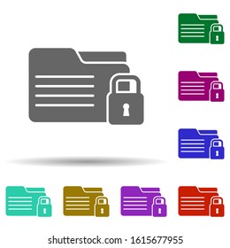 Database, information in multi color style icon. Simple glyph, flat vector of gdpr icons for ui and ux, website or mobile application
