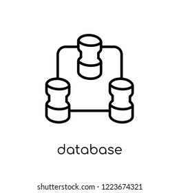 database interconnected icon. Trendy modern flat linear vector database interconnected icon on white background from thin line Business and analytics collection, outline vector illustration